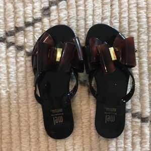 Mel Melissa tortoise plastic flip flops Sz. 11